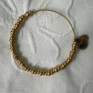 alex and Ani gold beaded bracelet